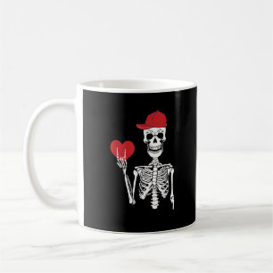 Roll Skeleton Hands Heart Valentines Day Skull Coffee Mug