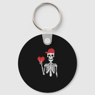 Roll Skeleton Hands Heart Valentines Day Skull Key Ring