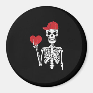 Roll Skeleton Hands Heart Valentines Day Skull Magnet