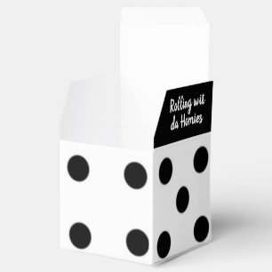 Roll the Dice-Black & White Lucky Dice Favour Box