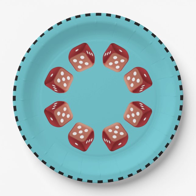 Roll The Red Dice Paper Plate (Front)