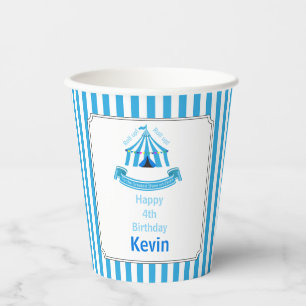 Roll up! Roll up! Circus Birthday Party Blue Paper Cups