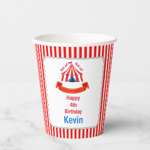 Roll up! Roll up! Circus Birthday Party Paper Cups
