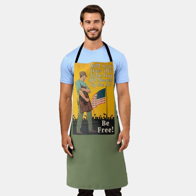 Roll Up the Sleeves - green Apron (Worn)