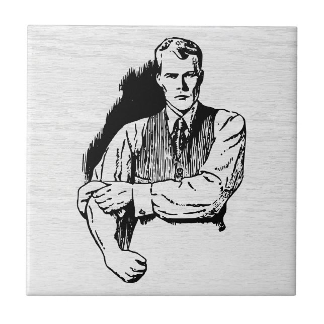 Roll Up Your Sleeves - Retro Ceramic Tile (Front)