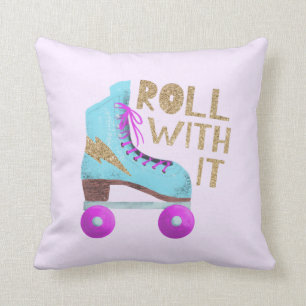 ROLL WITH IT   Retro Roller Skate Cushion