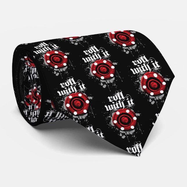 Roll With It (Roller Hockey) Neck Tie (Rolled)