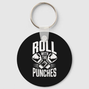 Roll With Punches Boxing Inspirational Men Women K Key Ring