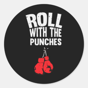 Roll With The Punches Boxing Gloves Classic Round Sticker