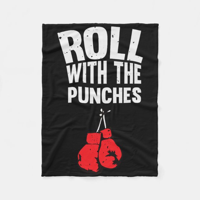 Roll With The Punches Boxing Gloves  Fleece Blanket (Front)