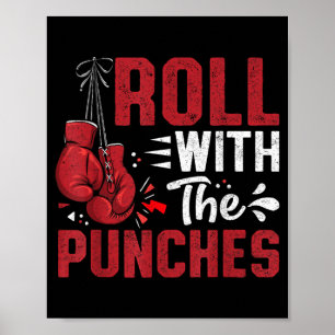 Roll with The Punches Boxing Motivation Quote Poster