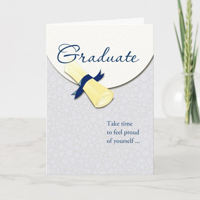 Rolled Diploma Graduate Graduation Congratulations Card (Front)