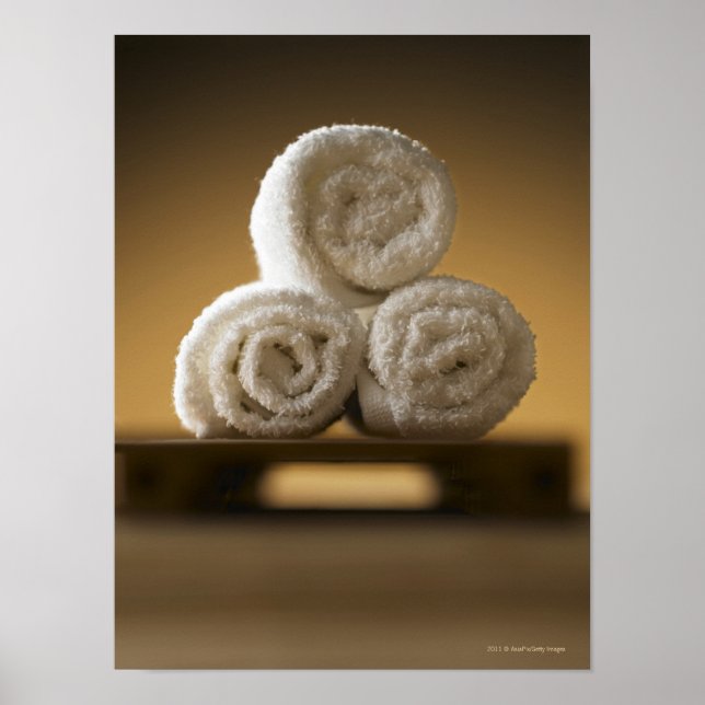 rolled hand towels in a stack poster (Front)