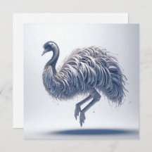 Rolled Magazine Paper Ostrich Greeting Card