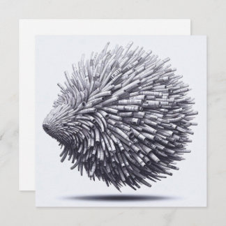 Rolled Magazine Paper Porcupine Greeting Card