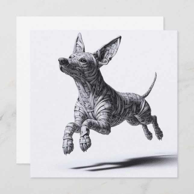 Rolled Magazine Paper Xoloitzcuintli Greeting Card (Front/Back)