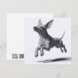 Rolled Magazine Paper Xoloitzcuintli Greeting Card