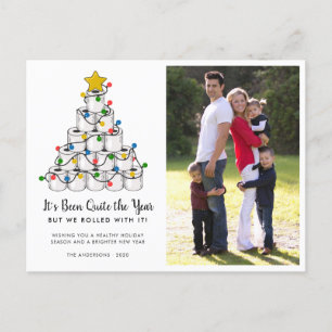 Rolled With It Toilet Paper Christmas Tree Photo Holiday Postcard