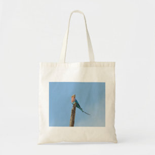 Roller Bird On A Pole, Botswana. Tote Bag