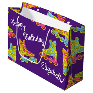 Roller Blades Skates Kids Birthday Party Skating Large Gift Bag