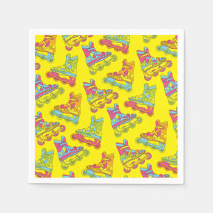 Roller Blades Skates Kids Birthday Party Skating Napkin