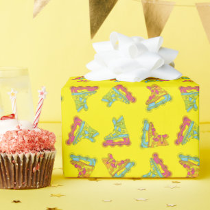 Roller Blades Skates Kids Birthday Party Skating Wrapping Paper