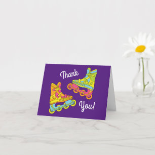 Roller Blades Skating Birthday Party Thank You Card