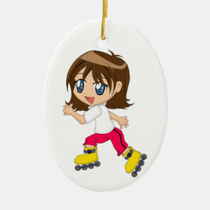 Roller Blading Girl Ornament