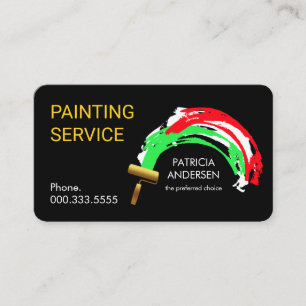 Roller Brush Painting Paint Splatter Business Card