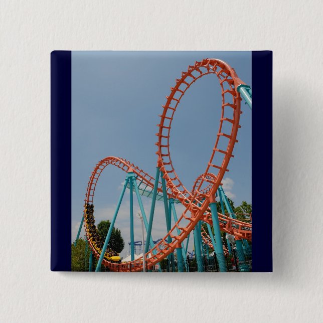 Roller Coaster 15 Cm Square Badge (Front)