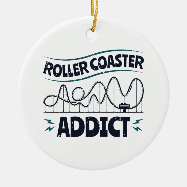 Roller Coaster Addict Ceramic Ornament (Front)