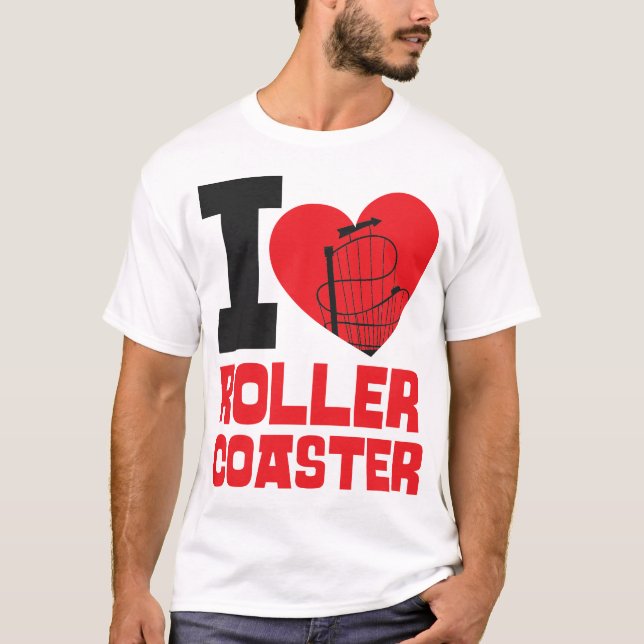 Roller Coaster Amusement Park I Love Roller T-Shirt (Front)