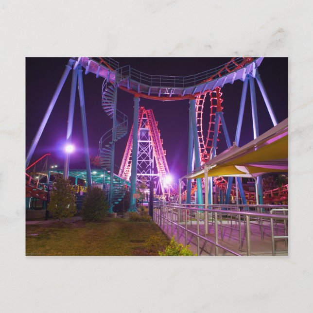roller coaster amusement park postcard (Front)