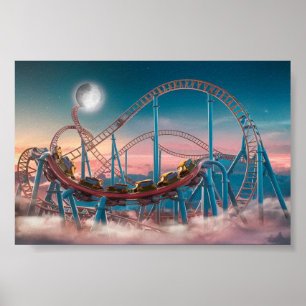 roller coaster- amusement park poster