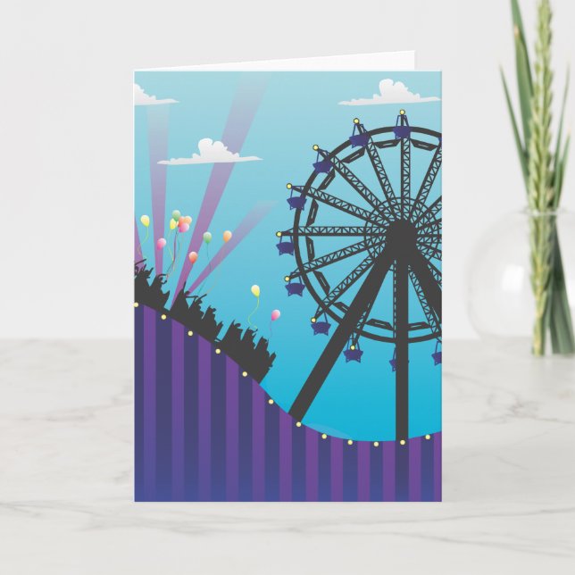 Roller Coaster Blank Greeting Card (Front)