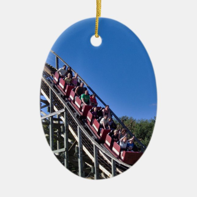 Roller Coaster Ceramic Ornament (Front)