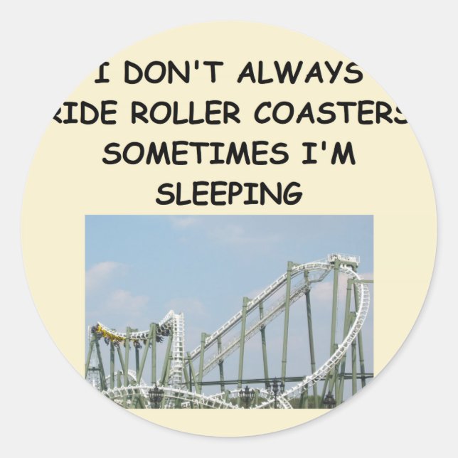 roller coaster classic round sticker (Front)
