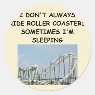 roller coaster classic round sticker