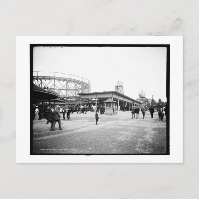 Roller Coaster, Euclid Beach, Cleveland,OH Vintage Postcard (Front)