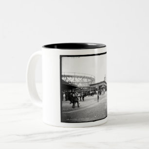 Roller Coaster, Euclid Beach, Cleveland, Ohio Two-Tone Coffee Mug