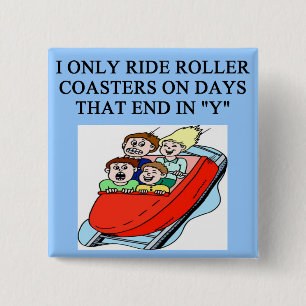 roller coaster fanatic 15 cm square badge