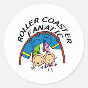 Roller Coaster Fanatic Classic Round Sticker