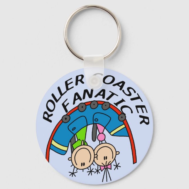 Roller Coaster Fanatic Tshirts and Gifts Key Ring (Front)