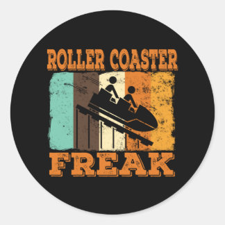 Roller Coaster Freak Retro Vintage Style Classic Round Sticker