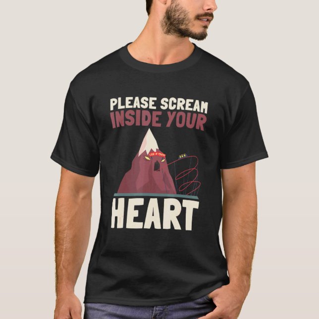 Roller Coaster Free Fall Tower - Please Scream Ins T-Shirt (Front)