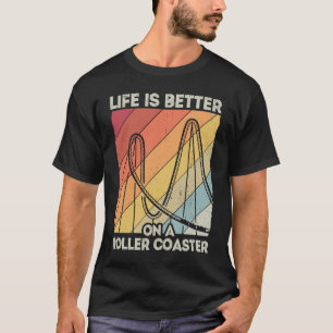 Roller coaster fun amusement park fans T-Shirt