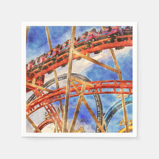 Roller coaster fun napkin