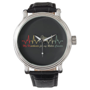 Roller Coaster Heartbeat Retro Watch