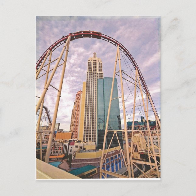 roller coaster NYNY Postcard (Front)
