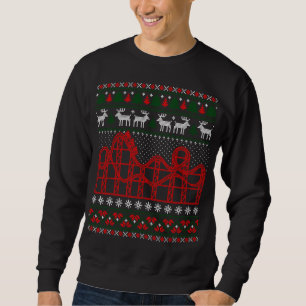 Roller Coaster Scene Ugly Christmas Sweater